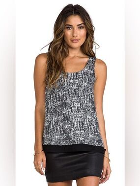 VINCE 100% Silk Double Layer Tank